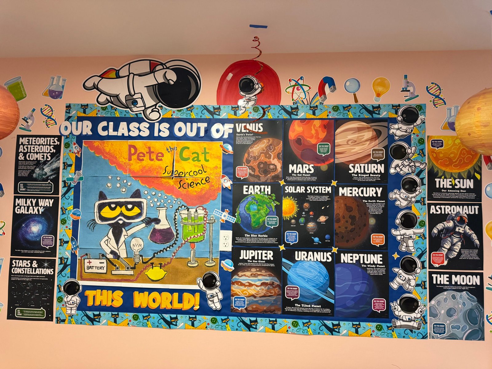 Pre-School children learn about space and the planets during circle time