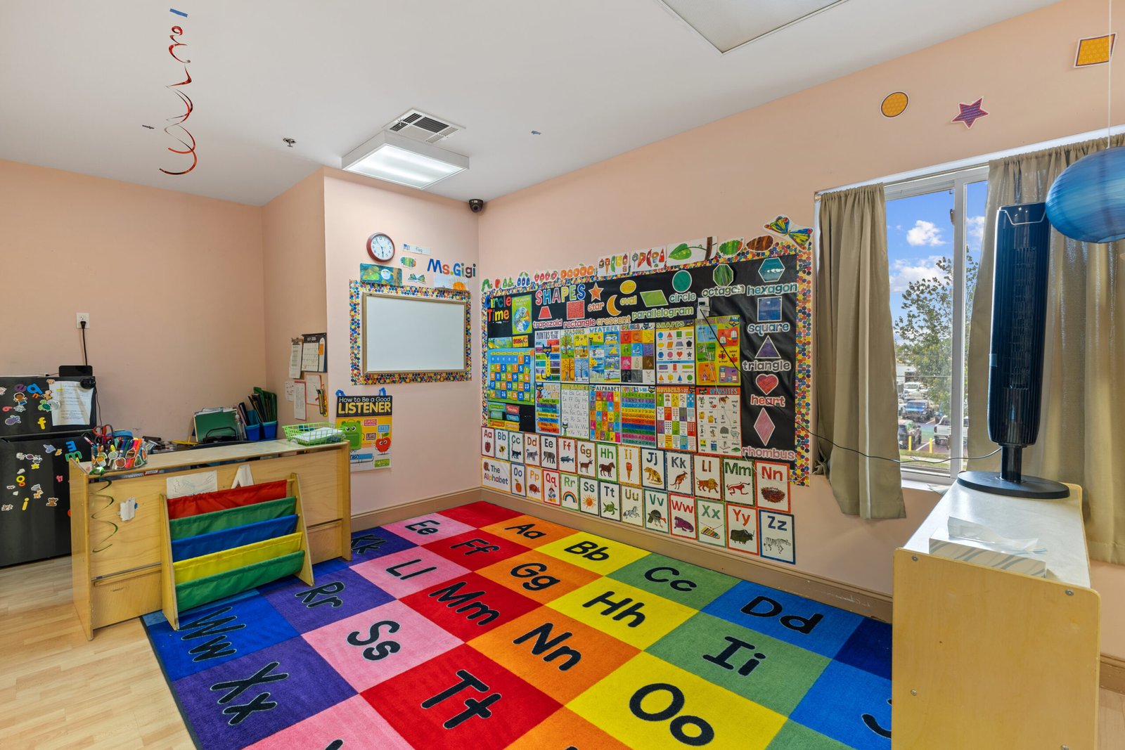 Activity Corner with letters, numbers, shapes, and colors